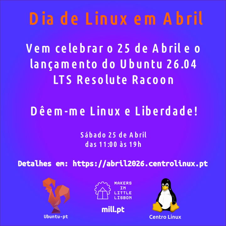 Cartaz com a informação do Dia de Linux